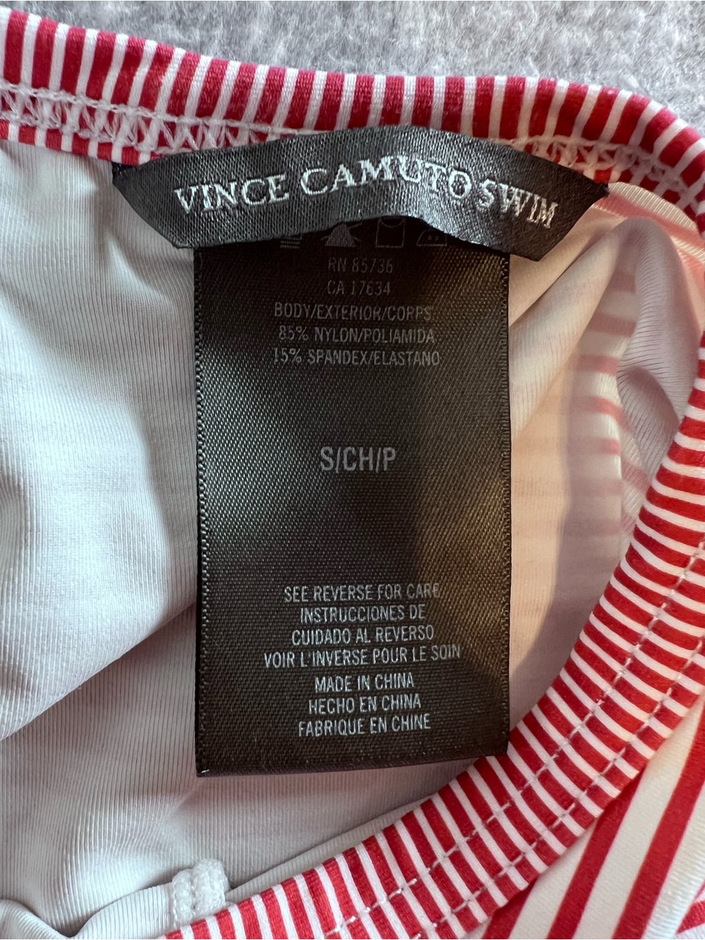 Vince Camuto Swim Dress Low Cut Back Red White Stripes Size Small - Picture 14 of 15